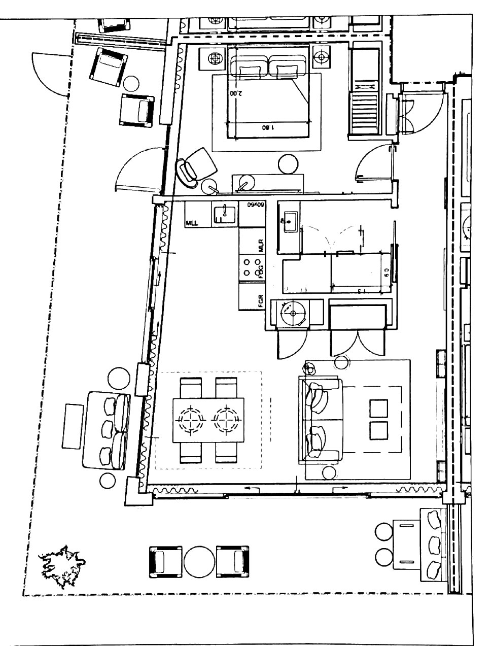 Planta do apartamento T1 119 (fração F) no Hyatt Regency Lisboa Residences, 73,61 m² privativos
