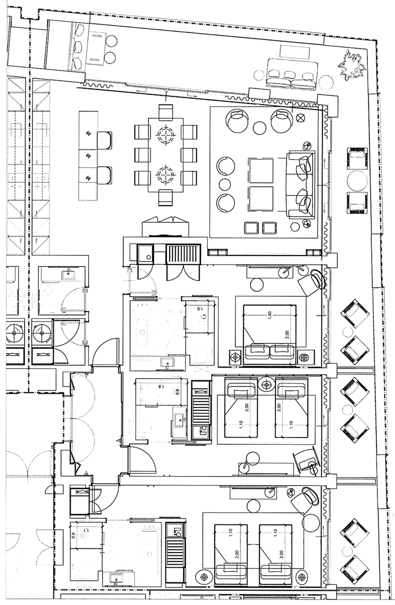 Planta do apartamento T3 238 (fração AR) no Hyatt Regency Lisboa Residences, 177,22 m² privativos